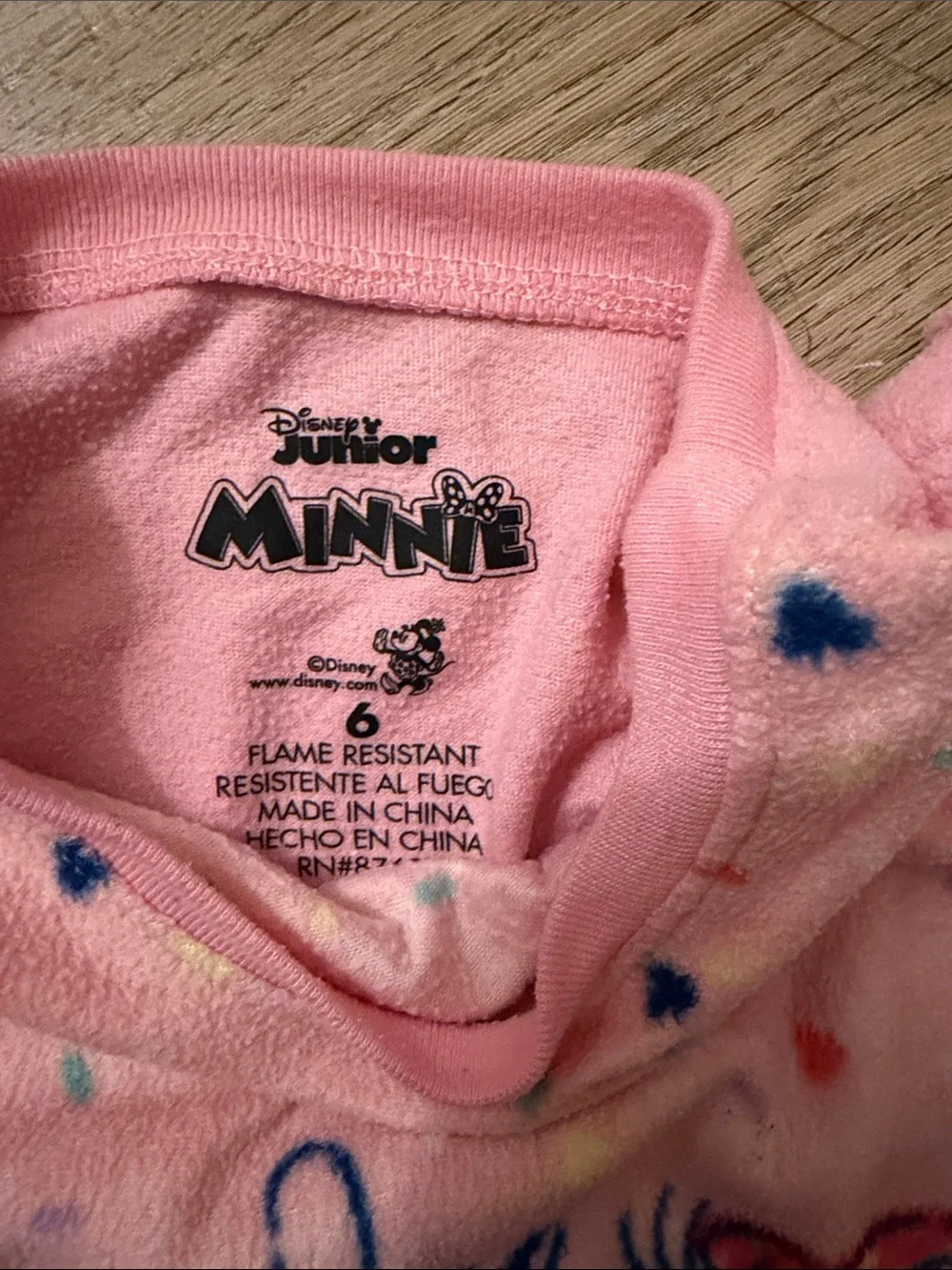 Disney Minnie Mouse Pink and Cream Girls Pajama Set with Confetti Dots